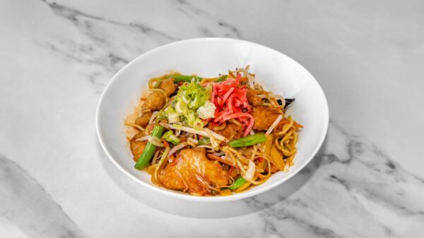 Chicken yaki soba