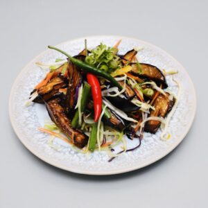 Deep Fried Aubergine in Garlic & Chilli