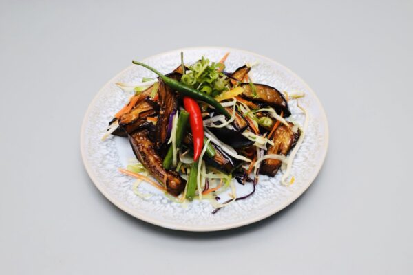 Deep Fried Aubergine in Garlic & Chilli